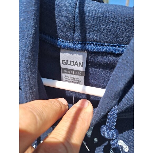 Gildan Surf,Sun,Sand Miami Florida Hoodie Sweatshirt Men S Blue Heavy Blend Tag - Picture 5 of 6